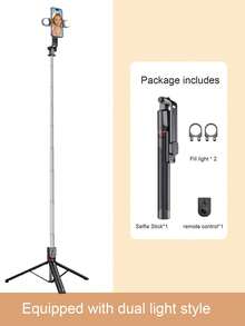 1.8m Bluetooth Remote Control Selfie Stick With Phone Holder, Suitable For Video Recording, Life Logging, Extendable, 360° Rotation, Anti-Shake, Foldable & Portable Tripod Monopod, Compatible With IOS And Android Phones, Applicable For Summer Vacation, Travel, Lighting, Outdoor Activities, Live Streaming, Vlogging And More - Multicolor - View 12