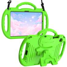 Kids Tablet High Protection Shock-Absorbing Handle Stand Shoulder Strap Protective Case - Green - View 3