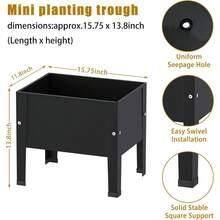 Maceta de jardín mini colorida con patas y jardineras, caja de cultivo elevada, para jardín, para verduras, flores, hierbas, patio - "2pcs Mini caja de siembra negra - Ver 4