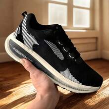 ZX Men's Running And Training Shoes - Breathable And Durable With Anatomical Insole And Rubber Outsole - Black and White - View 2