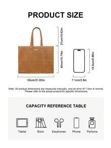 Burberry Túi tote lớn đan bằng rơm có quai đeo vai, nhiều kiểu xách - màu caramel - Xem 7