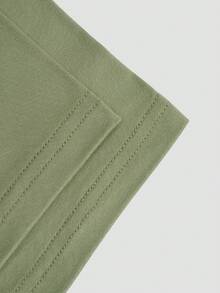 Women's Fashion Y2K American Retro Style 2 In 1 Lace-Up Backless Slim Fit Music Note Printed Off Shoulder Short Sleeve T-Shirt - Olive Green - View 5