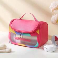 Women's Travel Makeup Bag, Waterproof Cosmetic Toiletry Bag With Convenient Handle, Large Capacity Makeup Organizer - Multicolor - View 1