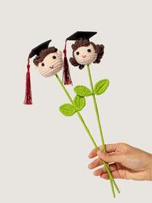 Bộ 1/2/6 chiếc mũ tốt nghiệp móc thủ công, mũ tốt nghiệp và bó hoa thủ công, được làm từ chất liệu sợi đan, thích hợp cho tiệc tốt nghiệp, trang trí bàn làm việc tại nhà, trang trí phòng ngủ, dùng để cắm hoa, làm quà tặng tốt nghiệp hoặc sinh nhật. - Nhiều màu - Xem 7