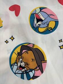 Strevion TOM & JERRY Men's Casual Simple Heart & Jerry Digital Print Short Sleeve Shirt - Multicolor - View 3