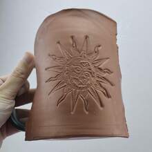 卡通日月星空浮雕纹理印章，陶瓷杯罐盘DIY制作工具，软陶雕塑创意礼品模具，可重复使用浮雕图案印模 - clear - 查看 8