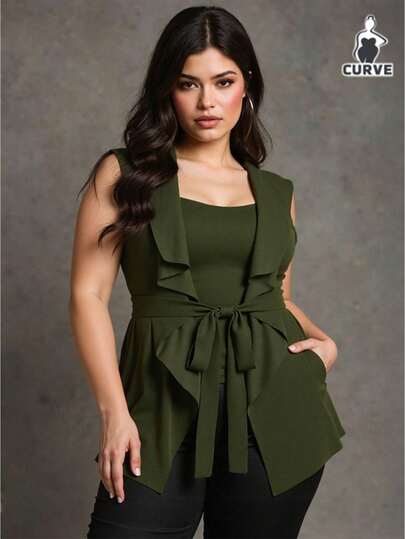 Chalecos de Traje de Talla Grande para Mujer, Chaquetas de Traje de Verano para Mujer, Adecuadas para Ocasiones de Negocios Informales o Formales