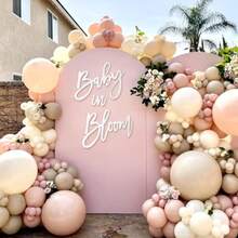 DBaby In Bloom Sign For Baby Shower Backdrop Large Size Felt Letter Gender Reveal Sign For Boy Girl 1st Birthday Party Arch Decor Wall Photo Prop - như hình - Xem 6
