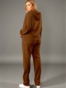 Plus Size Co-Ords - Coffee Brown - View 2