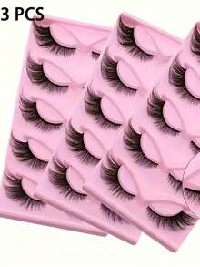 1/3/6 piezas Pestañas postizas de ojo de gato largas, naturales, delgadas, extendidas, gruesas y dramáticas para un maquillaje encantador, pestañas postizas reutilizables - Pestañas Naturales - Ver 10