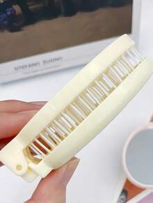 Foldable Cream-Colored Comb With Mirror, Air Cushion Comb, Curling Comb, Massage Comb, Detangling Comb, Suitable For Wet/Dry/Straight/Long/Thick/Curly Hair, Women's Hair Brush, Women's Travel Hair Care, Hair Styling Tool, Hair Accessory, Mother's Day Gift, Student Supplies, Cruise Essential, Travel Essential - Multicolor - View 6