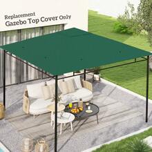Outsunny Tetto di Ricambio 3x3m, Telo Sostitutivo per Gazebo da Giardino in Poliestere con Foro di Ventilazione - verde - Visualizzare 2