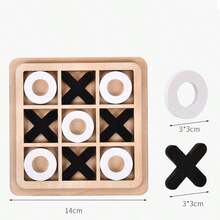 1pc High Quality Wooden 9-Grid XO Tic Tac Toe Board Game, Trains Logic Thinking, Birthday/Christmas/Halloween Gift, Perfect Present - Multicolor - View 11
