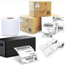 THERMAL LABELS 100x150 mm Perforation White 500 pcs, printer label, e- tickets 500 pcs. White Courier Self Adhesive, self-Adhesive Labels Direct Thermal Labels for Shipping Address bars Laels - 1PC - 查看 1