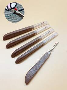 Sharp Seam Ripper Set, 1pc / 5pcs Optional, Non-Slip Handle With Protective Cap, Embroidery, Cross Stitch And DIY Craft Tool, Suitable For Cross Stitch Correction, Home Clothing Repair And Various Embroidery Crafts - Brown Quick-release Suture - View 7