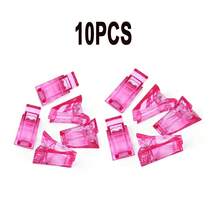 10 piezas de Clips de uñas de plástico, Clips de fijación de gel de cristal, Moldes de uñas, Herramientas de manicura, Placas de uñas, Gel de extensión, Clips de conformación - Rosa - Ver 5