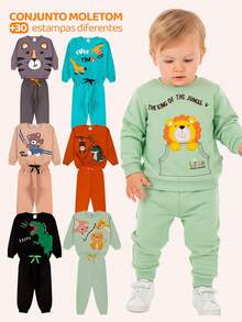 Set Of 5 Baby Boy Fleece Sets - 5 Jackets + 5 Pants - 彩色 - 查看 1