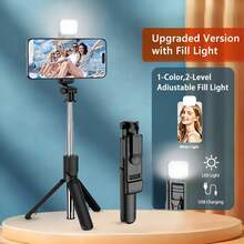 BSLIUFANG Extendable Multifunctional Bluetooth Selfie Stick With Phone Holder And Selfie Light, Wireless Remote Control - one-size - View 9