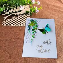 创意网格和蝴蝶模具，DIY剪贴簿相册和压花模板，贺卡制作工具，卡片纸切割工艺，礼品卡制作模板模切。 - 銀色 - 查看 5