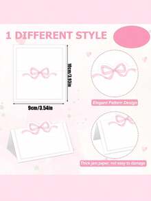 10/30pcs Pink Bow Shaped Place Cards, Elegant Guest Name Cards, Blue Bow Place Cards, Size 4x3.5 Inches, Cute, Blank, Suitable For Weddings, Birthdays, Camping, Name Cards, Party Table Decor, Wedding And Holiday Party Seating, 1 Pack - Multicolor - View 9