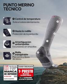 ¡RecomendadoDANISH ENDURANCE Calcetines Altos de Senderismo de Lana Merino – Hasta la rodilla, Transpirables, Antiampollas, Térmicos, Hiking – Unisex, Pack de 2¡Top de Temporada - Azul Marino - Ver 4