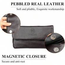 ¡Recomendadofiredog - Funda de piel auténtica para fumar y fumar para 2 tuberías, filtro de manipulación, limpiador de herramientas de conservación de frescura¡Top de Temporada - Marrón - Ver 3