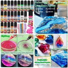 Pigmento de color de resina epoxi – Juego de tinte líquido de resina epoxi de 24 colores con 6 destellos, pigmento de resina alt - como en la foto - Ver 1