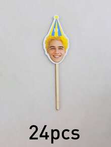 Custom Photo Cupcake Toppers, Birthday Cakes And Party Decor, Personalized Face And Age Cake Picks For Dessert Tables, Customized Celebration Cake Decorations For Family Moments And Friend Gatherings, Customizable Name And Number Design, Pet Picture - Style a - View 29