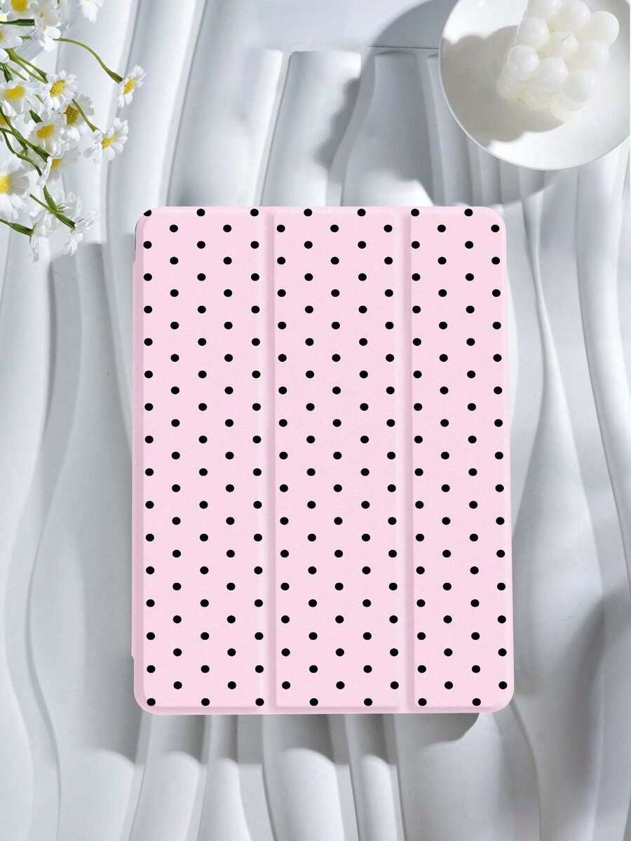 Polka Dot & Minimalist Pattern Tablet Protective Case, Compatible With 9.7/10.2/10.5/10.9/12.9/Pro 11 (10th Gen), Galaxy Tab S6 Lite 10.4", Kindle Paperwhite 12th Gen (2024), Kindle 11th Gen (2022), Offers Soft Shock-Proof Protection, Supports Smart Stand/Auto Wake/Sleep Function - Nhiều màu-1 - Xem 1
