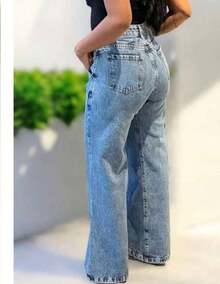 Women's Wide Leg High Waisted Jeans With Butt Lifting Pant - quần jeans marmorizado - Xem 2