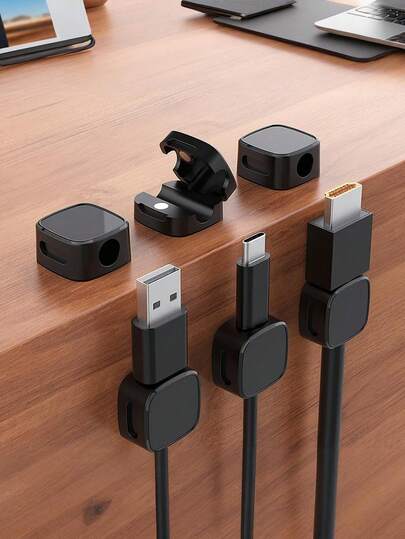 Organizador de cables magnético multifuncional, soporte de almacenamiento de cables de carga para escritorio y automóvil, solución de gestión de cables autoadhesiva para escritorio de oficina y automóvil