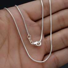 Collar de cadena de hueso de serpiente minimalista - Perfecto para uso diario o como accesorio de joyería unisex para hip hop DIY, adecuado para todas las estaciones - Plateado - Ver 2