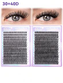 1120Pcs D Curl 4 Styles Lash Clusters Kit 10-18mm Eyelash Clusters Lash Kit Natural&Volume Lashes Clusters With Lash Bond&Seal/Remover/Tweezer/Brush Great Value Bundle - Black - View 11