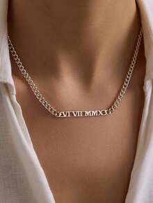 Customized Men's Cuban Link Chain Necklace, Letter Necklace, 14K Gold Letter Necklace, Men's Name Necklace, Groomsman Gift, Christmas Gift, Choker Necklace - Multicolor - View 5