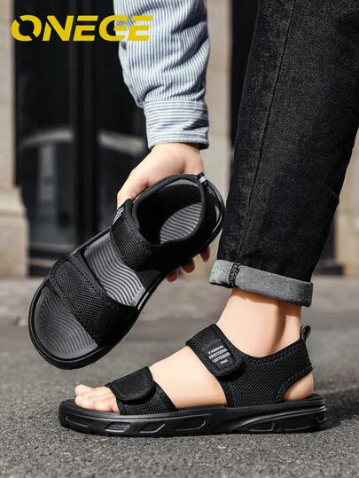 1双男士夏季新款沙滩鞋，运动防滑鞋，魔术贴设计，防臭，时尚舒适凉鞋