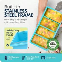 Silicone Freezer Trays With Lids, 2 Cup 1 Cup Soup Container Style Ice Cube Trays, Easily Prepare Portioned Meals, Great For Storing Soups And Other Dishes, Dishwasher, Oven - 棕色 - 查看 4