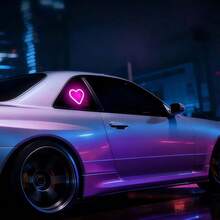 Car LED Ambient Light, Solar-Powered Heart-Shaped LED Neon Light, Solar-Powered Heart-Shaped Atmosphere Light With 3 Modes, IP65 Waterproof, For Romantic Car Interior And Outdoor Decor - LOVE - View 7