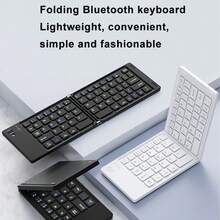 Teclado Bluetooth Inalámbrico Mini Silencioso y Plegable con Almohadilla Táctil, 150mAh, Compatible con iOS/Android/Windows, Tablet, Teléfono y PC - Negro - Ver 5