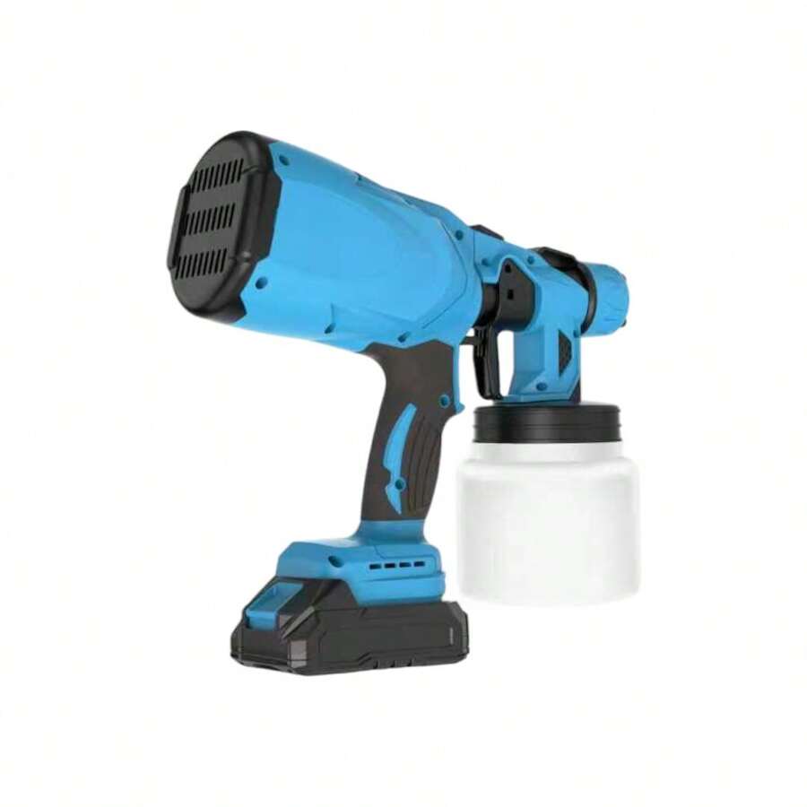 Kynley 兩顆電池的噴漆槍,2x4.0Ah電池電動噴漆槍,噴漆器,無刷馬達21V無線電動噴漆槍,噴漆量200毫升/分鐘 - 黑色 - 查看 1