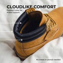 Men's Waterproof Leather Work Boots With Rubber Sole Structure And Oil Resistant Practical Shoes - Màu vàng - Xem 9
