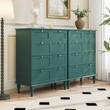 HLR 5 Drawers Dresser For Bedroom, 40" Tall Wood Mid Century Modern Chest Of Drawers, Closet Clothes Storage Organizer For Living Room, Hallway, Entryway - 綠色 - 查看 4