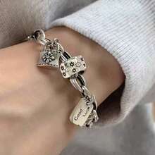 Ladies Bracelet Vintage Bohemian Lock And Star Pendant Bracelet, 4g Lightweight Daily And Gift Jewelry, Suitable For All Seasons - Bạc - Xem 5