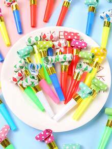 10/20/100pcs Colorful Dragon Whistle, Birthday Party Entertaining Toy, Children's Blowing Toy, Party Atmosphere Prop, Suitable For Gatherings, Team Building, Classmate Parties, Weddings, Grand Openings, Annual Meetings, Adds Lively Atmosphere And Interactive Games - Multicolor - View 3