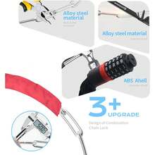 Candado de cadena de bicicleta resistente de 3.2 pies con combinación de 5 dígitos, cadena resistente a cortes de 6 mm para bici - como en la foto - Ver 8