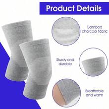 1 đôi ống bảo vệ đầu gối nén bằng than tre, thoáng khí, thấm hút mồ hôi, hỗ trợ đàn hồi, thích hợp cho chạy bộ, bóng rổ, tennis, yoga và tập thể dục. - Nhiều màu - Xem 4