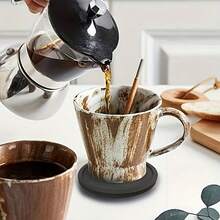 Posavasos redondo de silicona aislante del calor, posavasos minimalista, tapete antescaldaduras para taza de té, posavasos resistente al calor - Multicolor - Ver 6