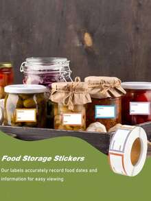 1000pcs Waterproof, Oil-Proof Labels - Suitable For Refrigerator, Freezer, Food Storage Room And Kitchen Organization - Perfect For Food Containers, Jars, Lunch Boxes, Food Storage Labels, Minimalist Design, Oil-Resistant Material, Busy Households, Thank You Stickers, Birthday Stickers, Gift Labels, Label Stickers - Multicolor - View 8
