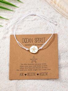 1 Pc Stackable Beachy Surfing String Bracelet For Women, Starfish Charm Bracelets For Summer Beach Wear Jewelry Accessories - Multicolor - View 8