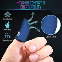 Finger Sleeves 6-Pcs,Ultra-Thin Carbon Fiber,Anti-Sweat & Anti-Slip,Universal For All Phones & Tablets - BlazeFusion - 查看 3