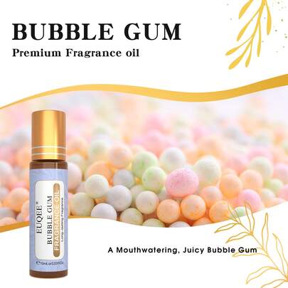EUQEE 1pc 10ml/0.33fl.Oz Bubble Gum Fragrance Oils For Diffuser Humidifier Humidifier DIY Candle And Soap Making,Premium Essential Oils For Aromatherapy Skin Care, Revive Relieve Sleep, Travel-Friendly,Living Room,Office,Homemade Scented Spray,Long Lasting Scents,Ideal Gift